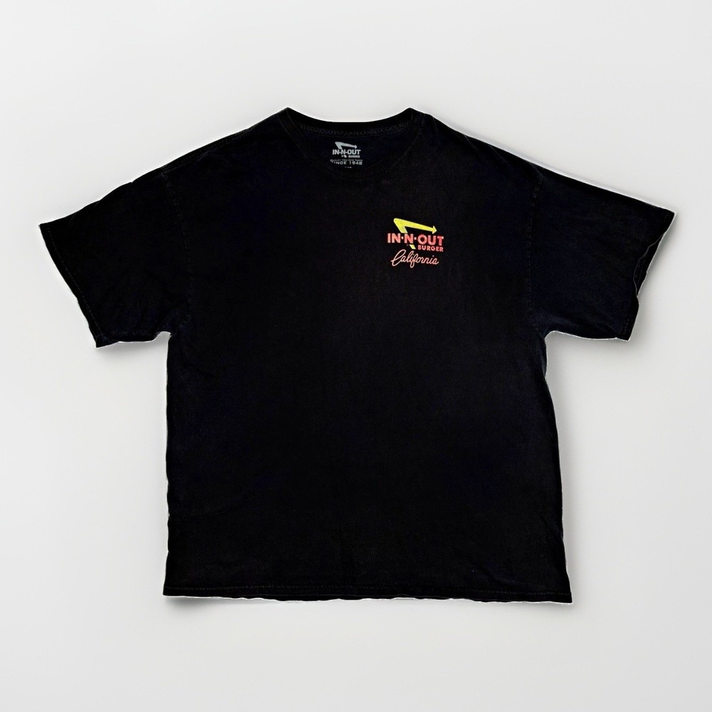 In-N-Out Burger Men's Black Logo Graphic Cars Crew Neck T-Shirt XXL